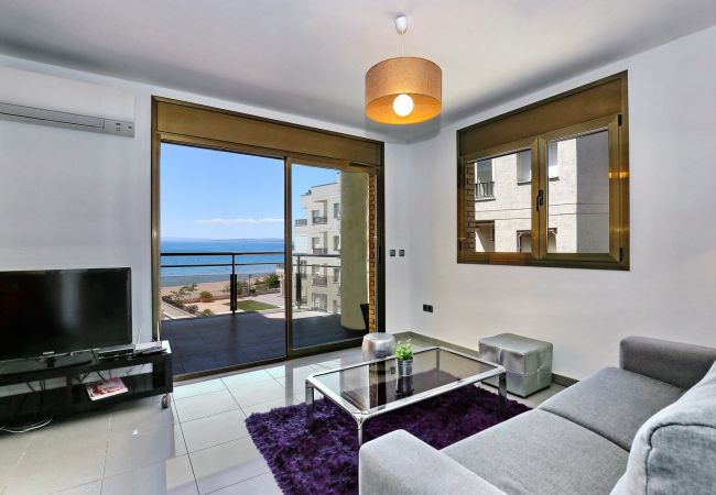 Apartamento en Rosas / Roses - SALATA, Magnífico apartamento 2 hab.con vista al mar a 30m de la playa. Piscina y parking privado. 